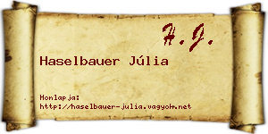 Haselbauer Júlia névjegykártya