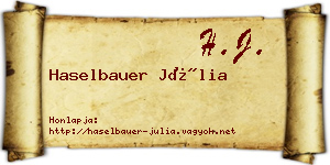 Haselbauer Júlia névjegykártya